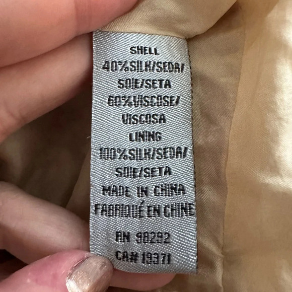 Tibi Printed Silk Blend Racerback Sleeveless Tank Top Sz 4 Tan Cream - Picture 4 of 4